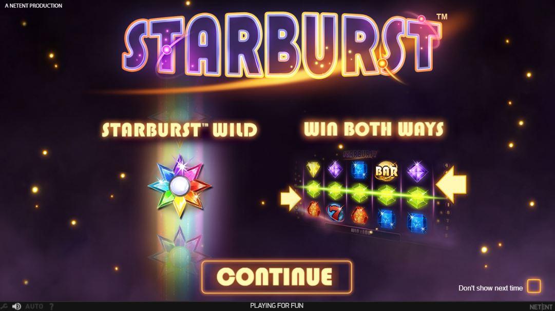 het openen van de gokkast starburst